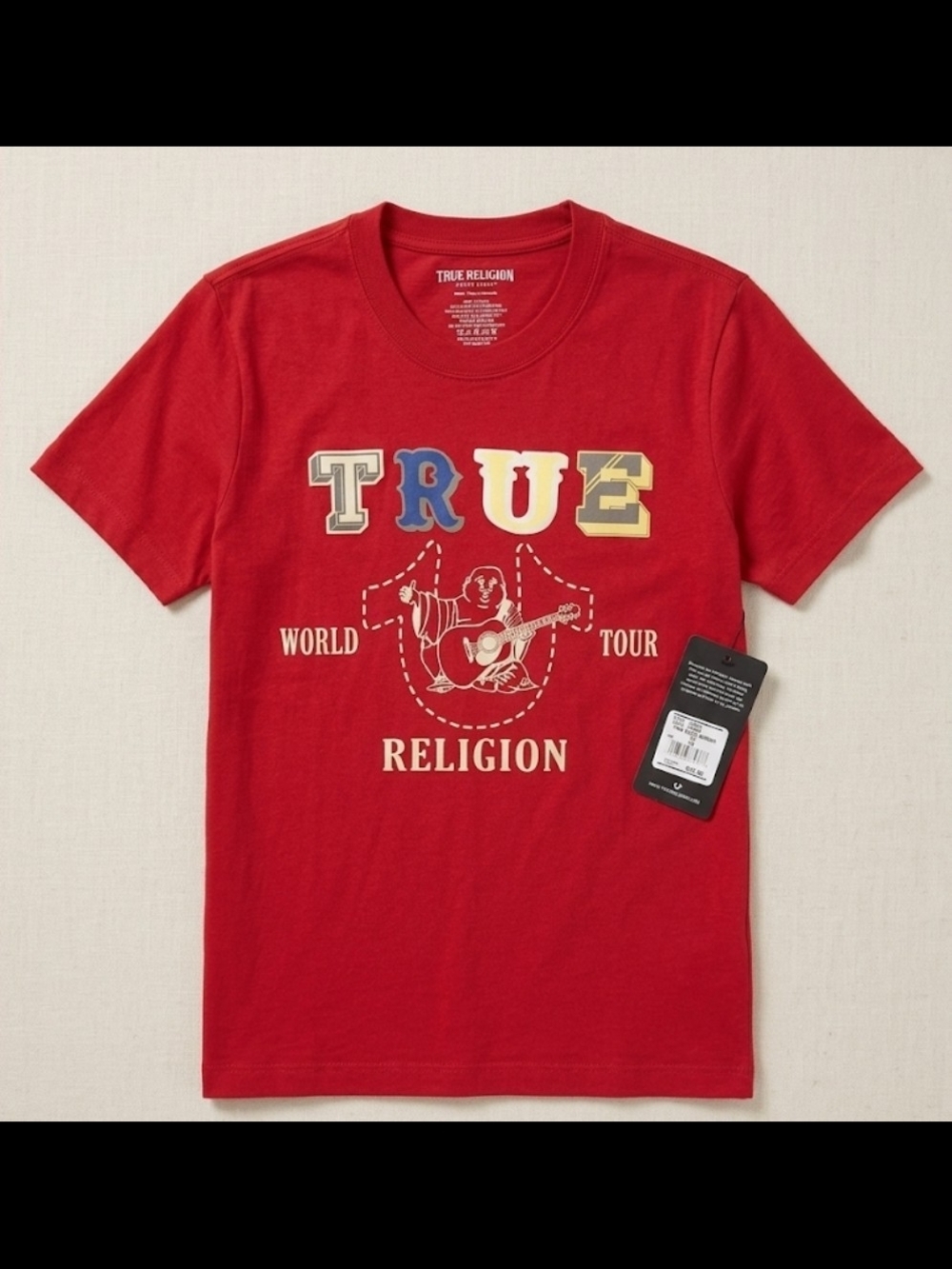 NWT True Religion True Block Buddha Tee - Red - Size XS